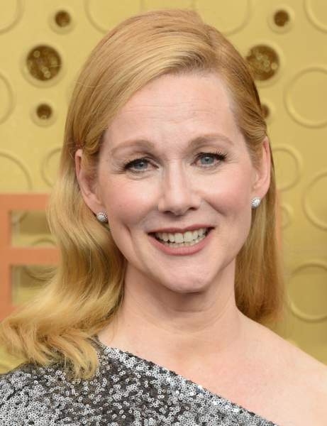 Laura Linney's long notched square